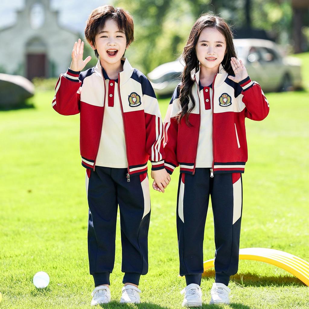 Spring & Autumn Baseball-Style School Uniform Set for Kindergarten and First Grade Sports Events