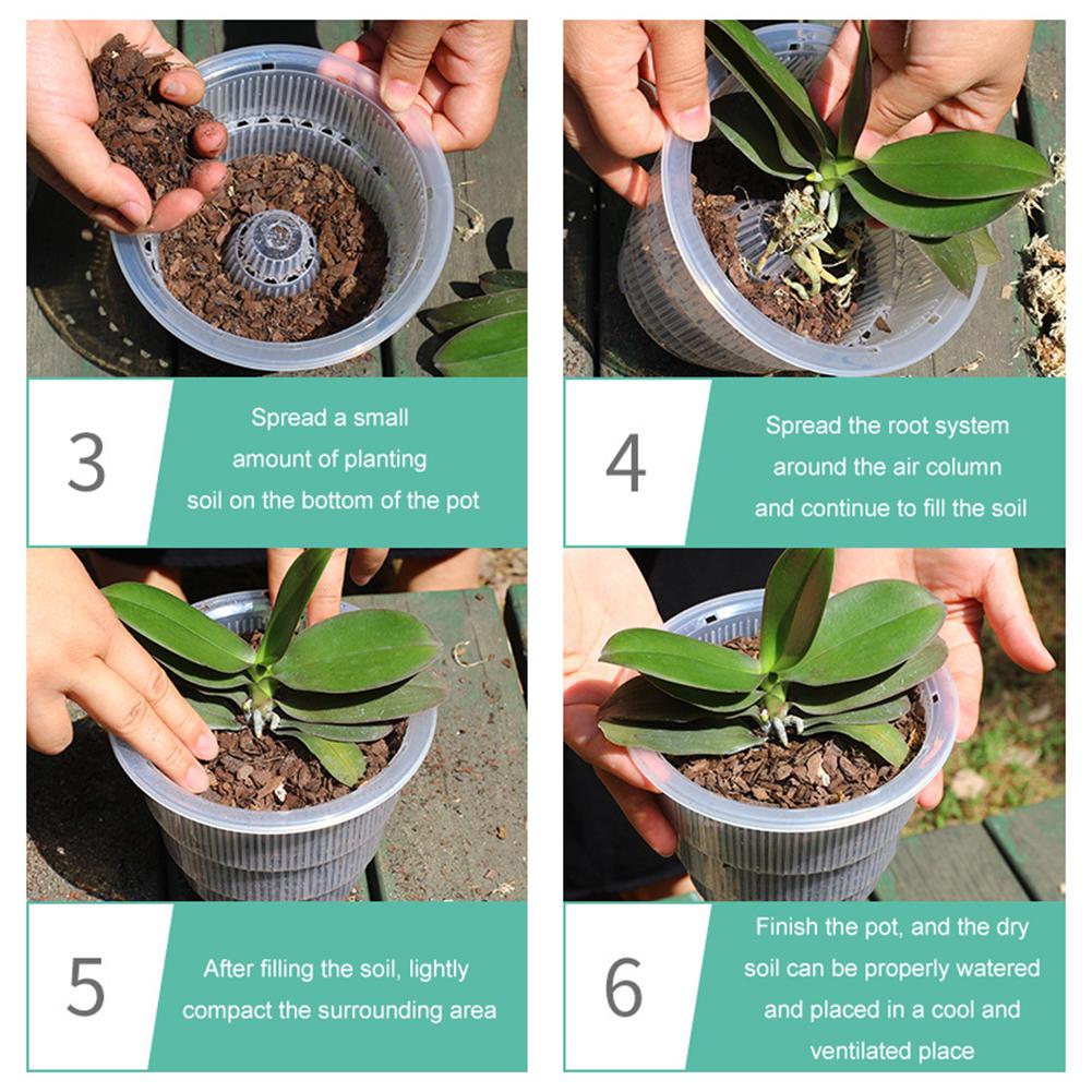 Indoor Flower Orchid Transparent Root Control Pot Gardening Plastic Container Planter Home Gardening Decoration
