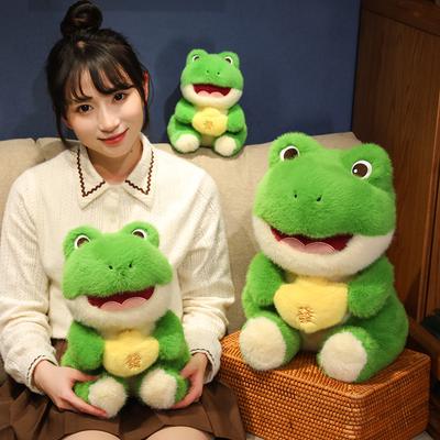 Reichhaltige Froschpuppe Plüschtier grüne kleine Froschpuppe Kinder beruhigende Stoffpuppe Geburtstagsgeschenk