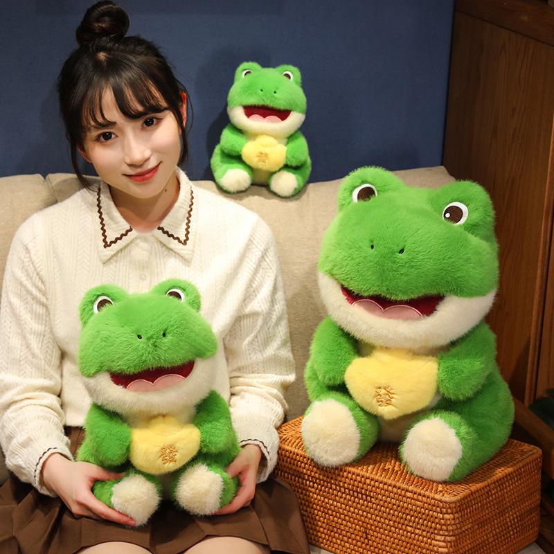 Rich Frog Doll Plush Toy Green Little Frog Doll Children's Soothing Rag Doll Birthday Gift