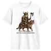 Men's Medieval Frog Riding Cat Weird Goblin Frog Funny Meme Retro T Shirts Cotton Tops Hipster Short Sleeve Round Neck Tees