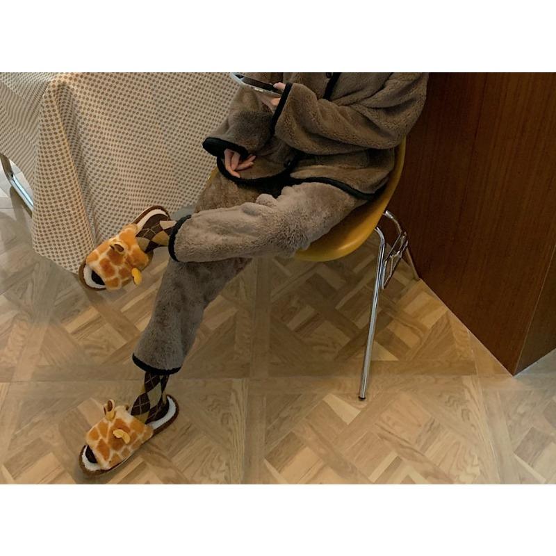 New Indoor Warm Cotton Shoes for Women In Winter and Cartoon Plush Shoes for Students At Home