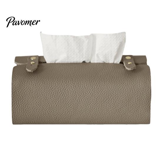 Bedroom Tissue Container Faux Leather Box, Minimalist Napkin Holder for Living Household Box Room Desk, Decorative Dispenser Cover Facial Tissues