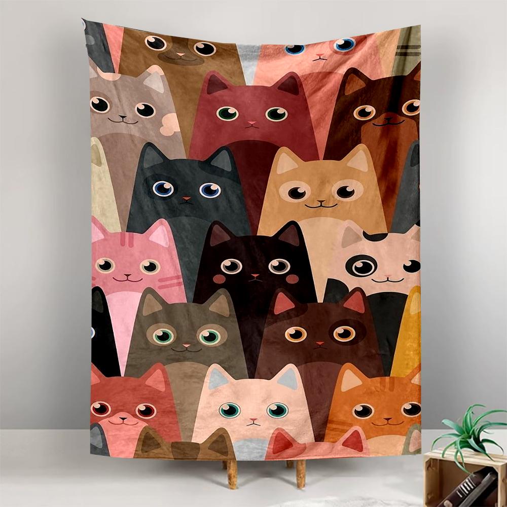 Colorful cartoon cats pattern cute design Patterned tapestry for bedroom and living room home decor