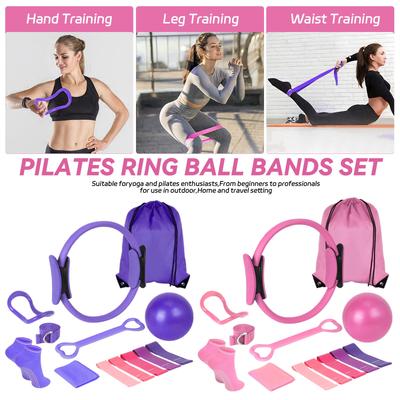 Pilates Kit, The Set Of 13, Includes A Pilates Ring, A Day Resistance Band, A Yoga Ring, 5 Resistance Bands,and So-. Home Pilates Mat Kit