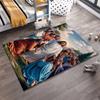 Religious Scene with Figures in Robes Non-slip rug suitable for living room and bedroom sofas.