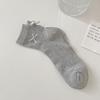 Ladies Spring and Summer Thin Sweet Bow Breathable Sweat Absorbing Short Cotton Socks