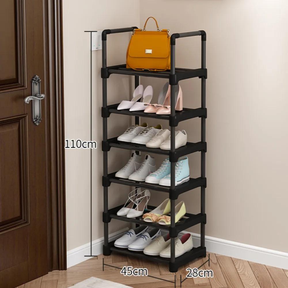 Multi-Layer Shoe Rack Sneakers And Boots Organizer Strong Load-bearing Capacity Shelf 3 Rows Shoecase Metal Entryway Shoerack