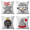 Christmas Pillow Cover Holiday New Year Decoration Sofa Pillow Simple Cartoon Letter Car Pillow Cover