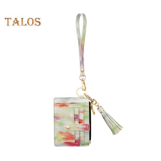 Наручний брелок із блокуванням радіочастотної ідентифікації Гаманець із 6 слотами для карток Гаманець Браслет із китицями з бісеру Брелок із штучної шкіри Браслет