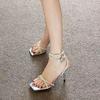Exquisite Girl~ with Skirt Fashion Sandals Girl 2025 New French One-word Strap Square Head Stiletto High Heels