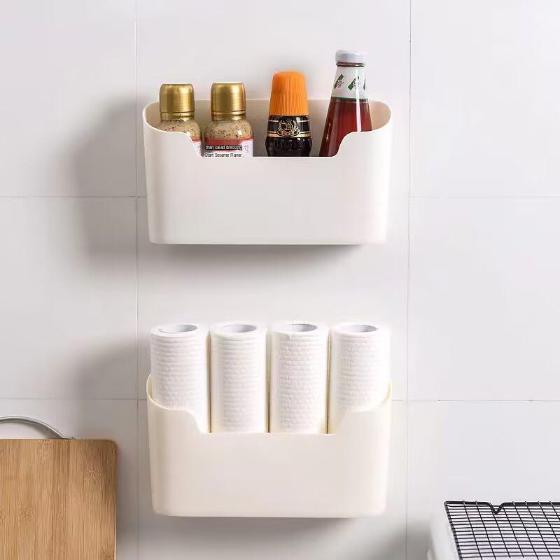 Wall-Mounted No-Punch Kitchen Cabinet Storage & Cling Film Rack