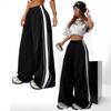 Damen High Street Lässige Lockere Gerade Weite Hosen Herbst