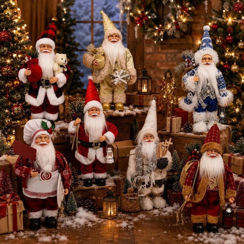 Creative Standing Santa Doll Cute Large Santa Figurine Christmas Ornament  Birthday Gifts