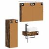 Bathroom Cabinet Set 4 pcs Smoked Oak 50 x 14.5 x 70 cm