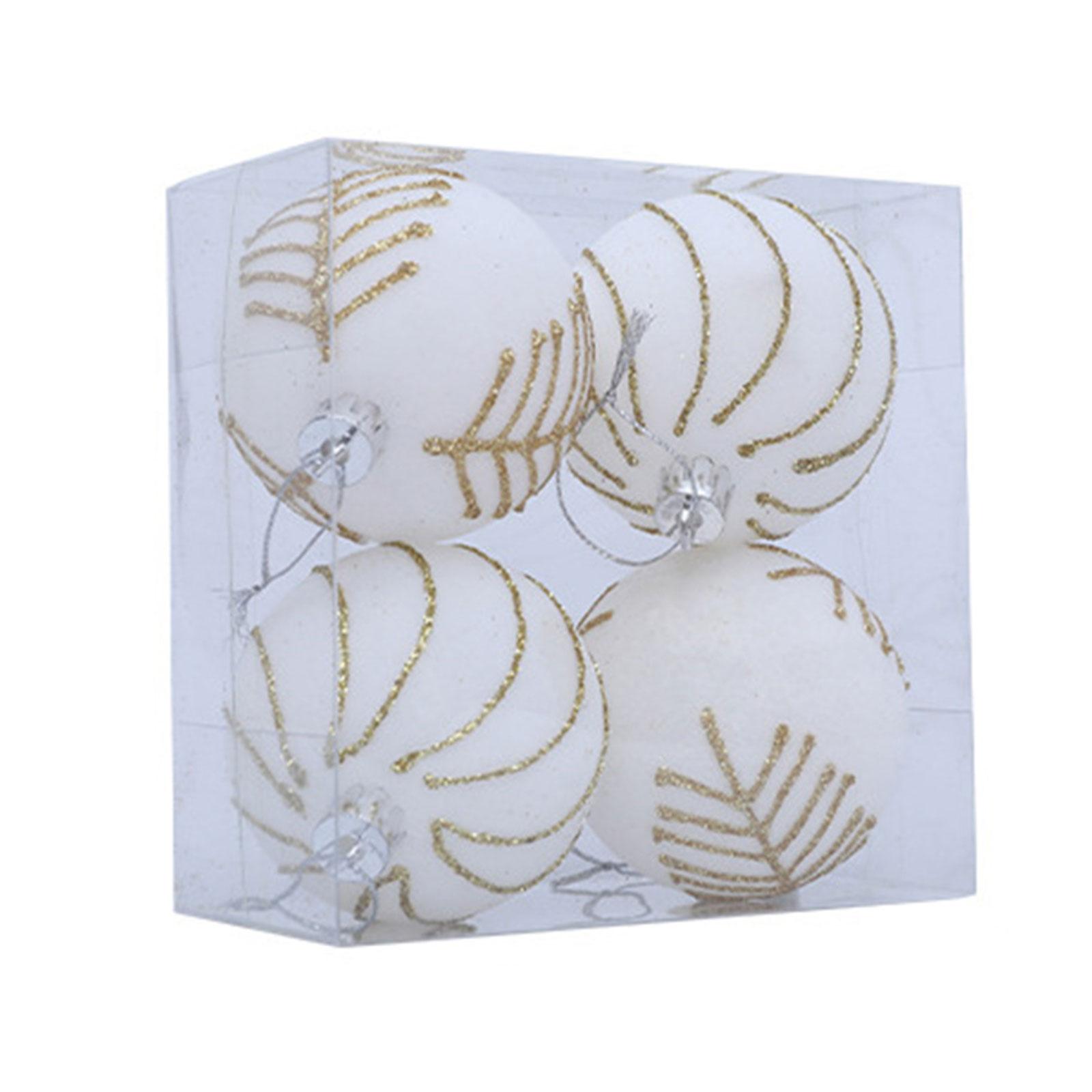 

1 коробка флокированных шаров, украшения для рождественской елки, разноцветные праздничные украшения для фестиваля, украшение для дома для вечеринки белый