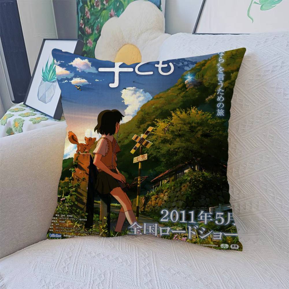 Makoto Shinkai Anime Pillow Gift Home Office Decoration Bedroom Sofa Car Cushion Cover Case 45X45