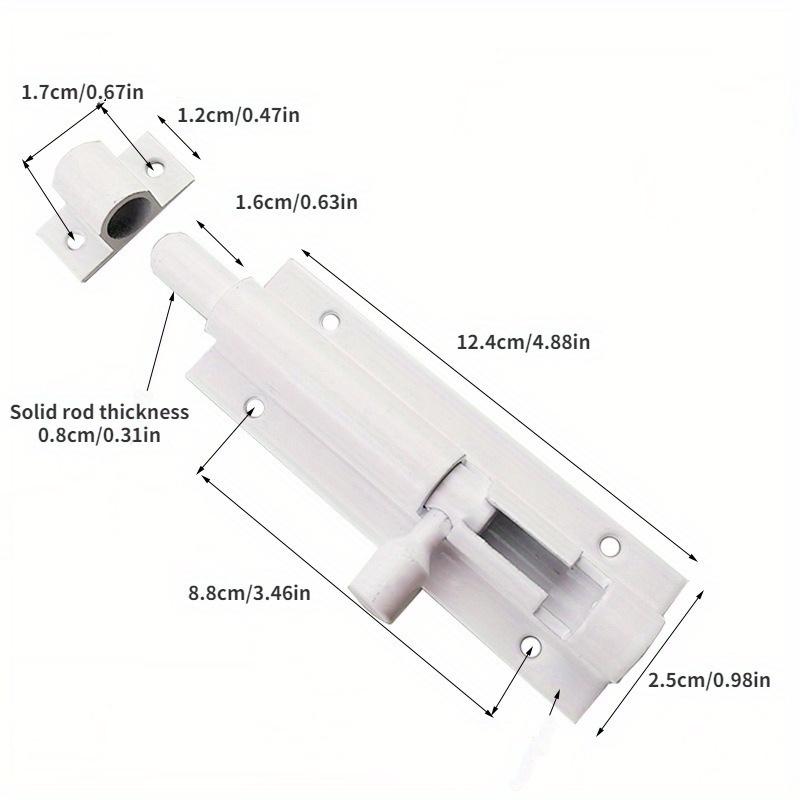 Bezpečnostní západka dveří Bílá a černá západka dveří Dřevěná západka dveří Zesílená o 5 palců.
