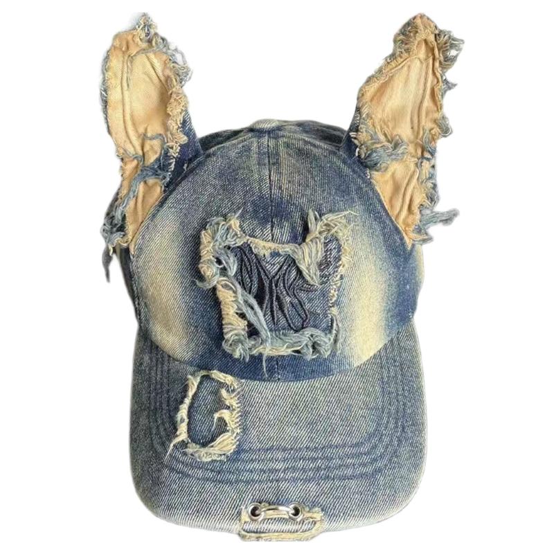 

Popular Cotton Baseball Hat with Dog Ear Sunproof Caps for Outdoor Activity Long Brims Adjustable Sun Caps for Daily Use