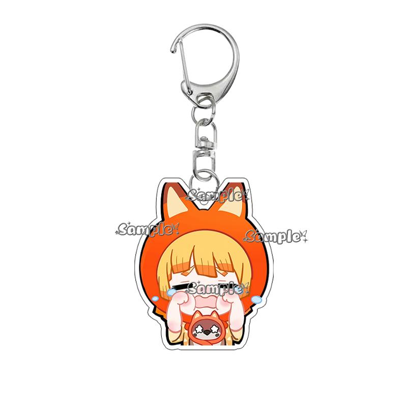 Q Version Anime Acrylic Agatsuma Zenitsu Tsuyuri Kanawo Kochou Tanjiro Nezuko Cartoon Kawaii Keychain Pendant Decor Fans Gifts