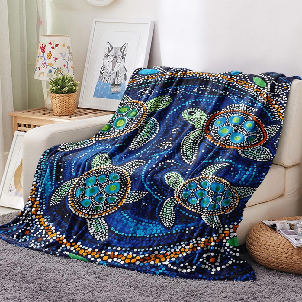 Tortoise Print Flannel Blanket, High quality Comfortable for All Seasons, Home Decor, Warmth and Comfort, Perfect for Christmas Gifts