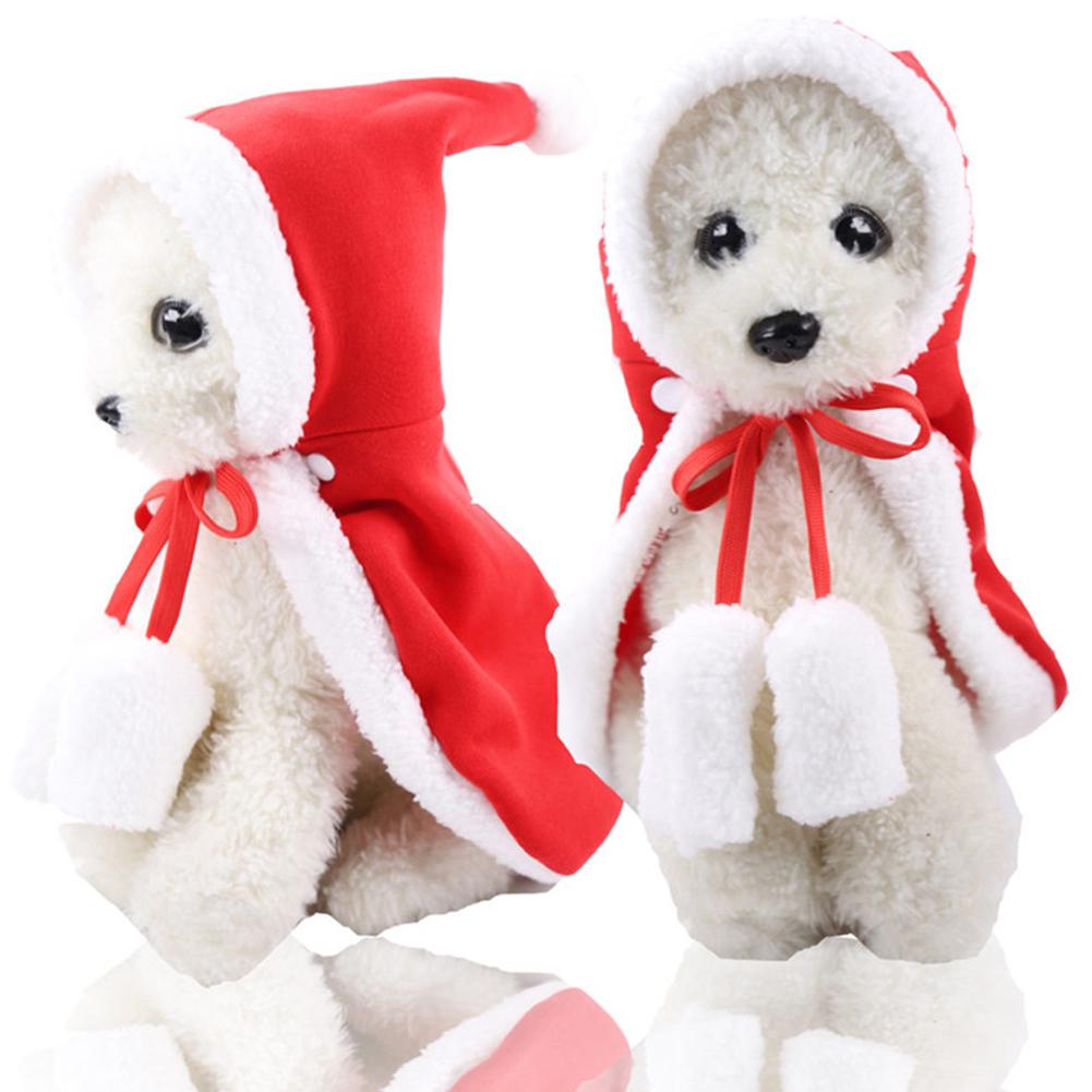 Christmas Cat Puppy Santa Hat Cloak Pet Cosplay Costume Clothing