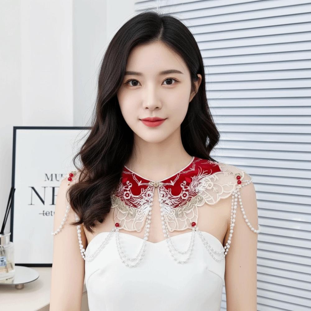 Detachable Hanfu Collar Embroidered Shirt Fake Collar Elegant Shoulder Collar Cloth