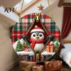 Lightweight 2D Acrylic Souvenirs Double-sided Christmas Hanging Ornaments, Xmas Cartoon Snowman/Penguin/Gingerbread Man/Santa Claus Ornaments