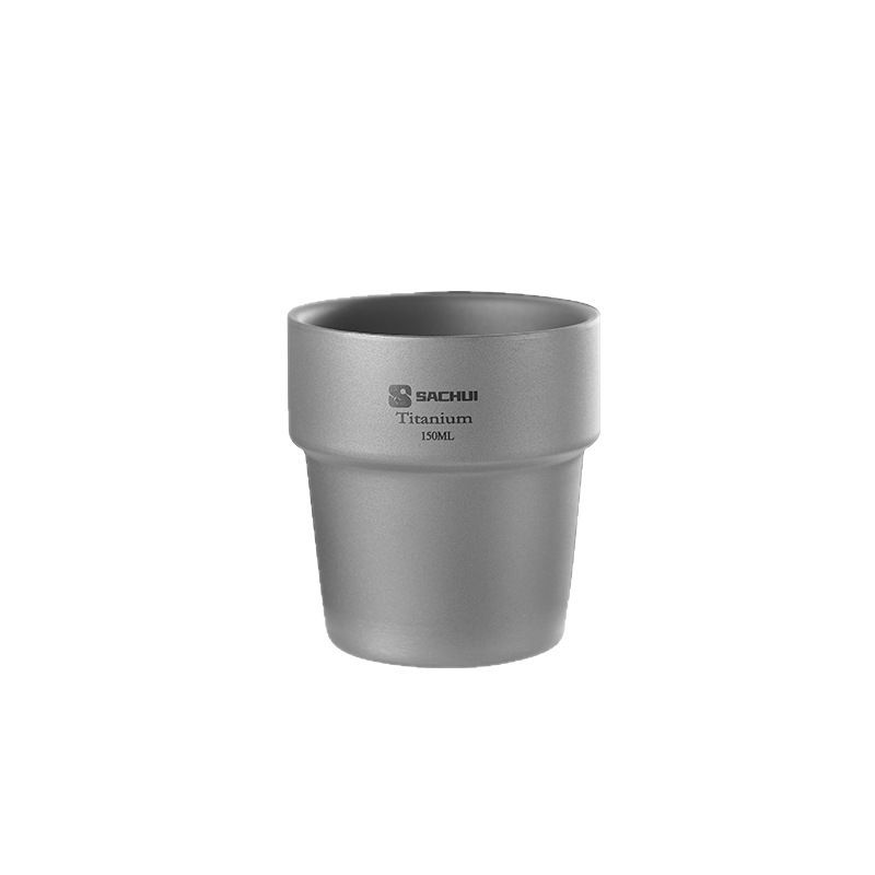 

Pure titanium water cup, outdoor camping portable handy cup, double-layer anti-scalding and heat-insulating titanium cup 150ml