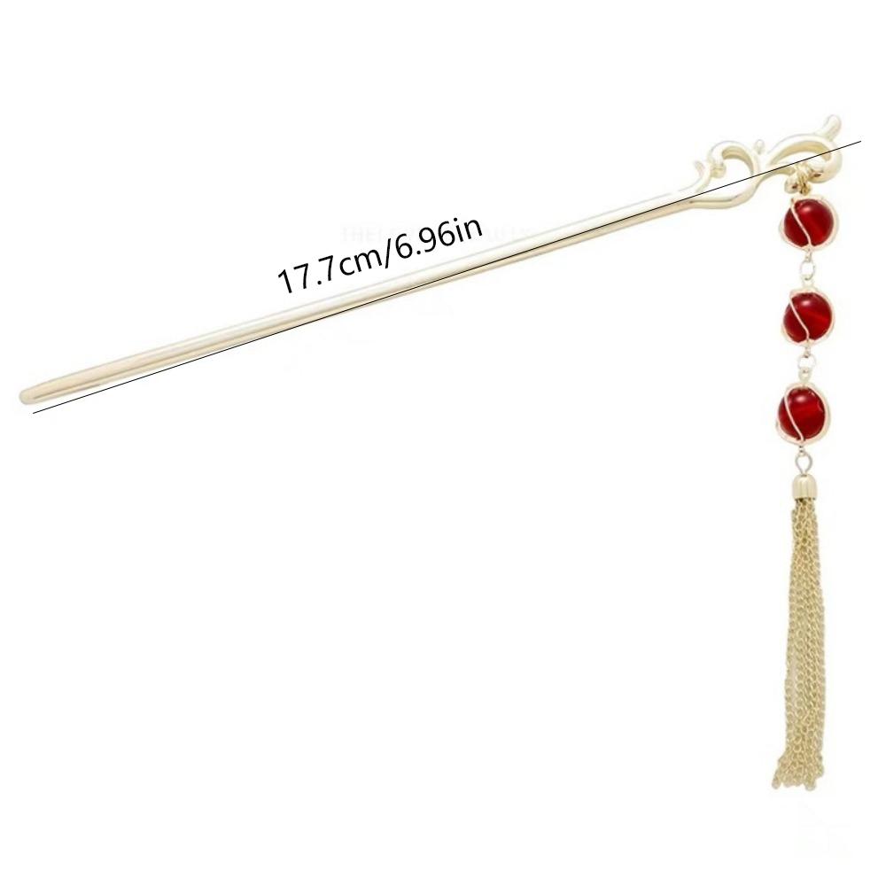 1pc Festive Red Lantern Hairpin Modern Chinese Step-Shake Clip with Tassels for Hanfu Casual Updos Women's Hair Jewelry