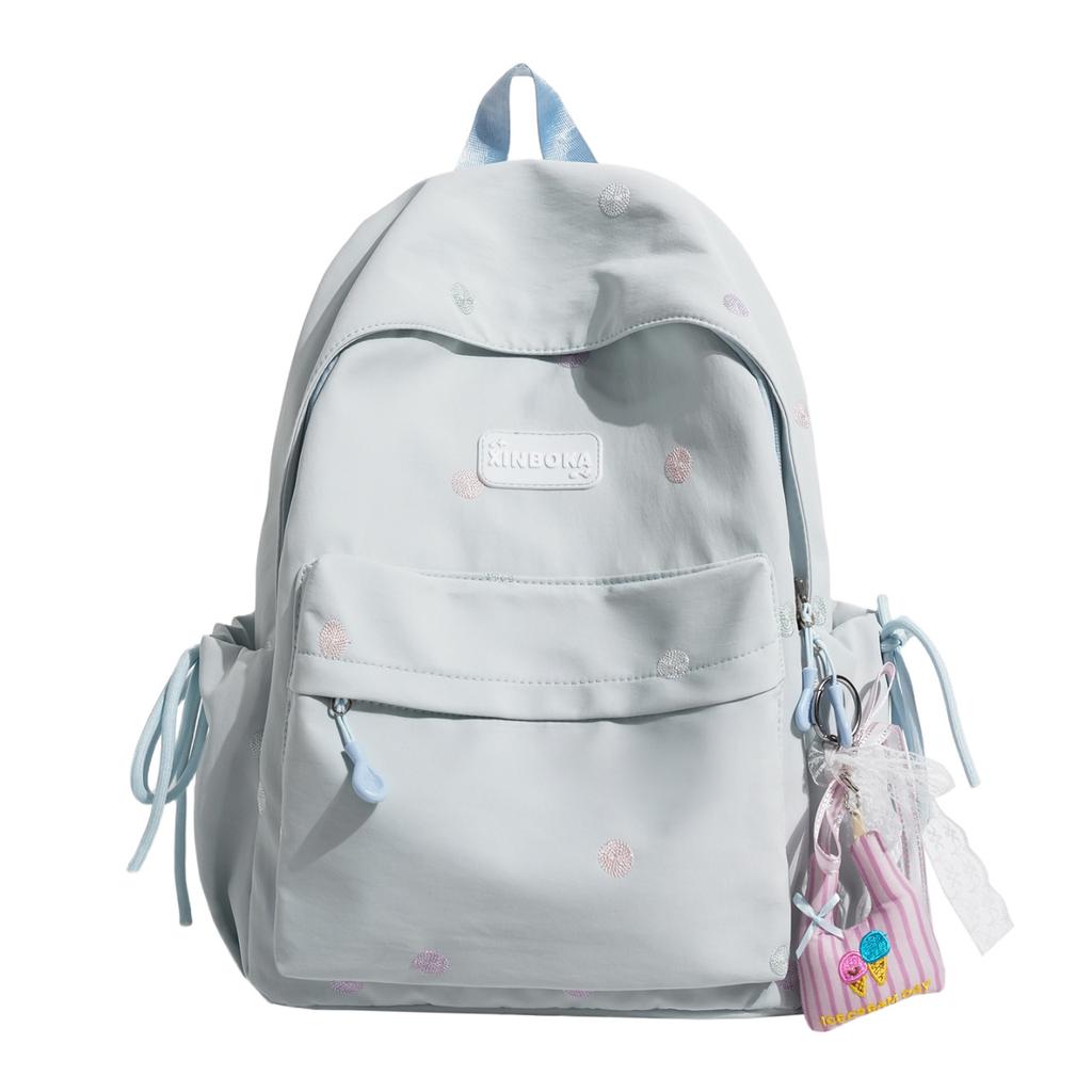 Schoolbag Dopamine Color Polka Dot Student School Bag Girlfriend Small Fresh Casual Backpack Large Capacity Lightweight Backpack
