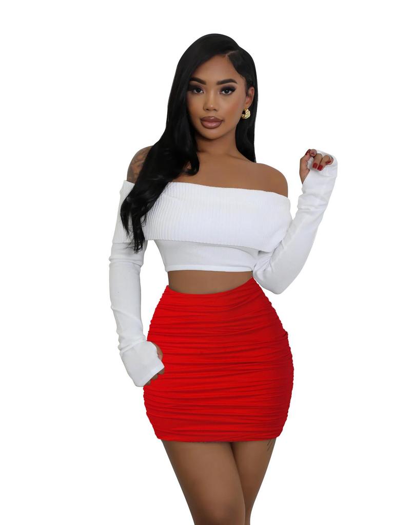 European & American Summer Fashion Pleated Mini Skirt - Double Layer, High Elastic, Shirred Tight-Fit