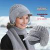 Mink Velvet Ear-Protecting Wool Hat and Scarf Set for Women - Winter Knitted Duckbill Style