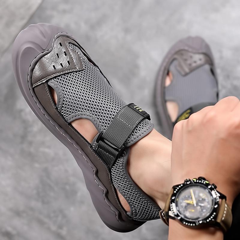 Fashion Genuine Leather Breathable Men's sandalssandalsSummer New Large Size Men's Sandals Men Sandals Fashion Sandals Big Size 38-46