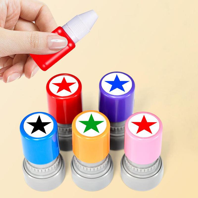 Professores da escola Família Use Estrela Vermelha de Cinco Pontas Selo Incentive Crianças Ensino Prêmio Selo Tinta Automática