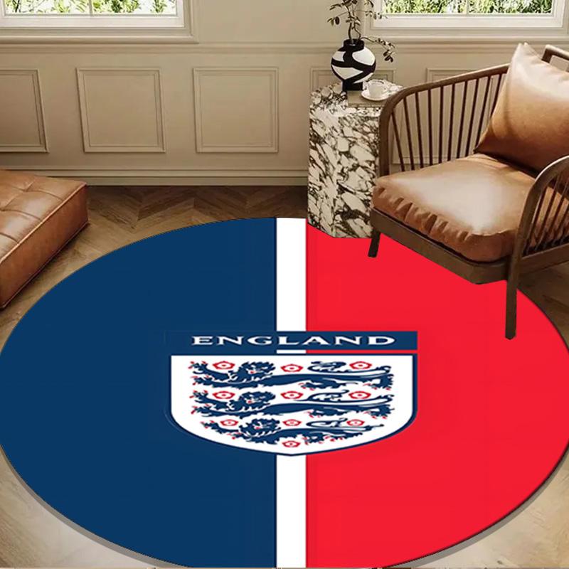 1PC rug England Football Crest Round mat Home Decor, Chair rug For livingroom,Bedroom, doormat home decor Birthday Gift Christmas Gifts