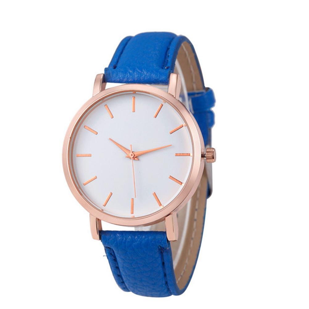 Elegant Ladies Leather Strap Quartz Wristwatch Girl Bracelet Watch Gifts for Woman