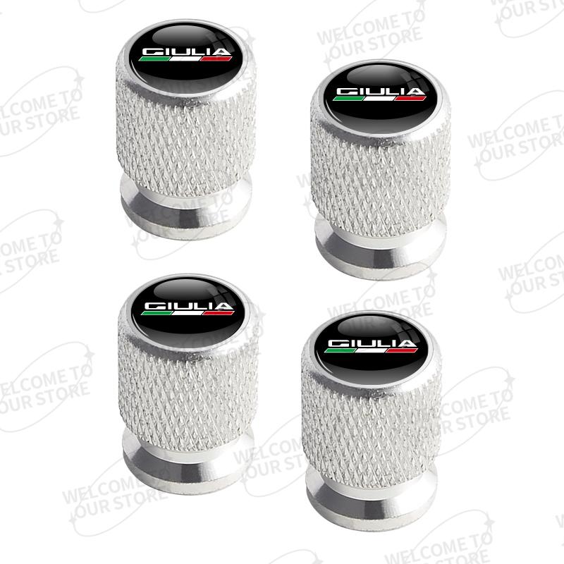 Aluminum For Alfa Romeo Giulia Mito Logo Giulietta Spider 159 166 4pcs Car Decor Wheel Tire Valve Caps Stem Cover Accessories zk8