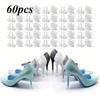 60pcs Clear Plastic High Heel Protectors & Silencers 3 Size for Weddings Event Prevent Heels From Sinking On Grass Gravel Bricks
