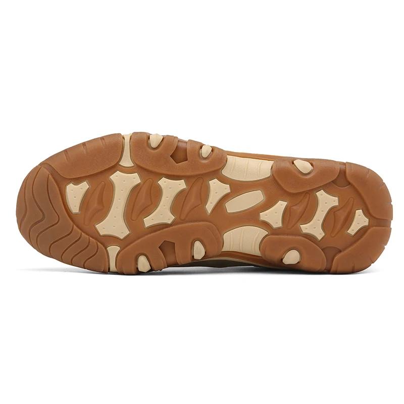 Fashion Men Breathable Outdoor Trekking Sport Men‘s Shoe Climbing Walking pu Leather sneakers Rotating Buckle Hiking Sneakers Shoes