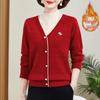 Elegant Plus Velvet Thickened Sweater: Warm Two-Piece Base Layer for Middle-Aged & Elderly Women