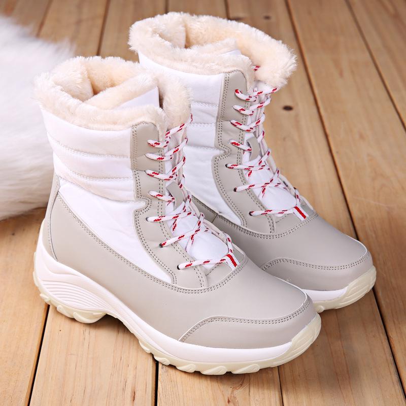 

2025 Warm Thickened Mid-Calf Snow Boots with Velvet Lining, Large Size 42 42 белый