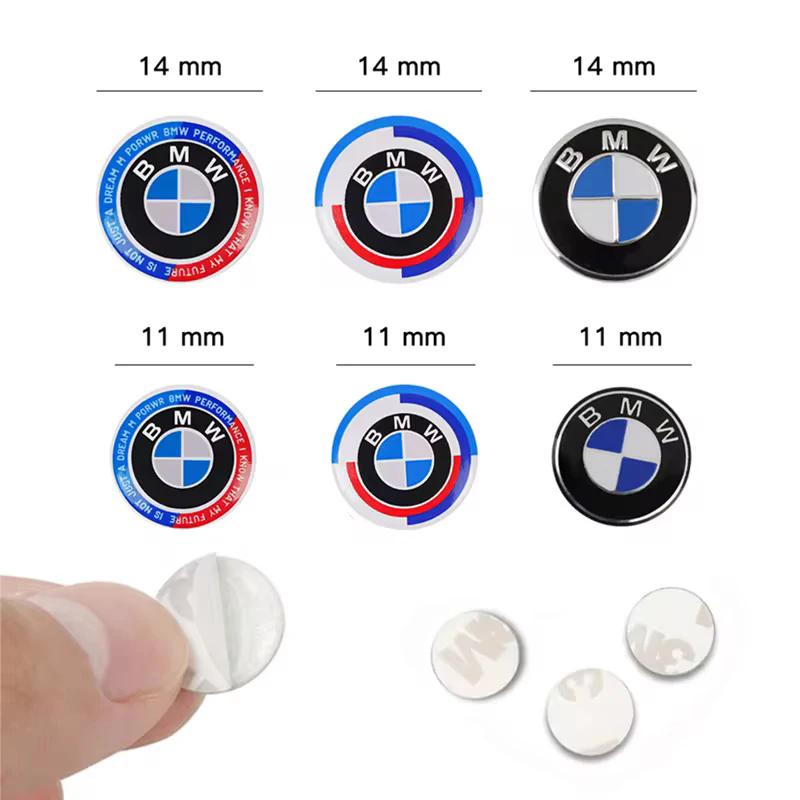 BBJG8 11mm 14mm Car Remote Key Emblem Badge Radio Button Sticker for BMW M Performance E39 E46 E90 E30 E60 E91 E92 F30 F31 Z4 X3 X5 X7