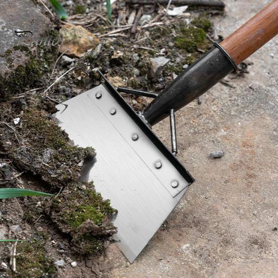Multifunksjonell rengjøringsspade Ugrasplantingsskovl Skarpt blad Langt håndtak Design Ugressfjerningsskovl Kraftig hageverktøy