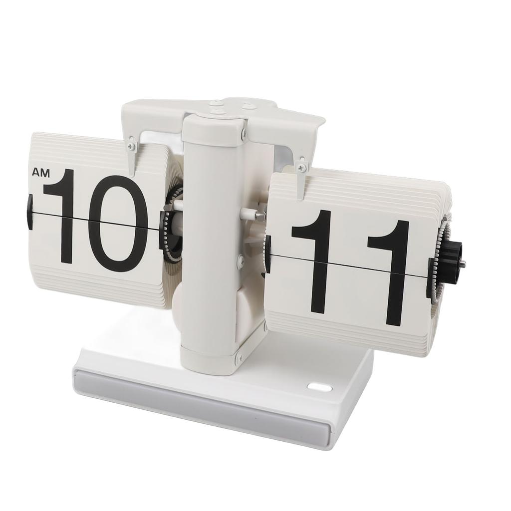 Retro Digital Flip Down Clock Battery Powered Flip Desk Clock with LED Ambient Light for Home Office Decor