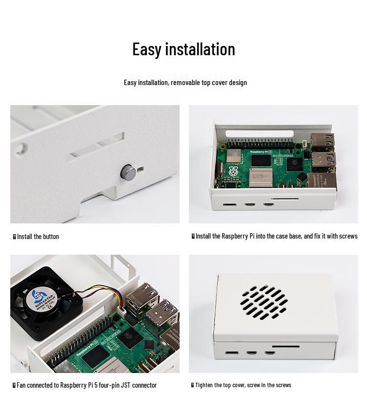 Raspberry Pi 5 Metal Case with Cooling Fan & PWM Speed Control