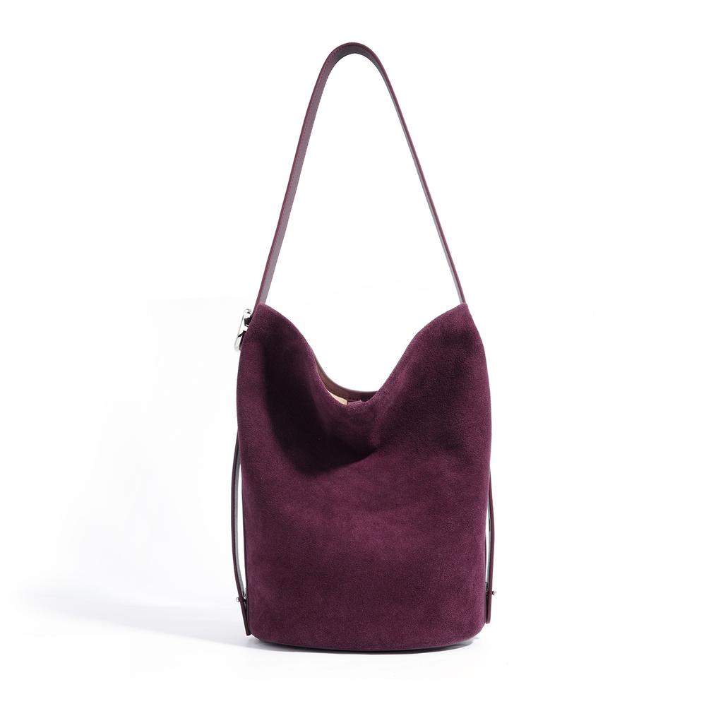 Autumn and Winter Leather Simple Retro Messenger Bag Matte Cowhide Exquisite Portable Bucket