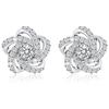 Cross Pentagram Zircon Stud Earrings Female, Flower Flower Small Fragrance Temperament Winding Earrings, Versatile Earrings