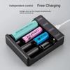 Caricabatterie universale con cavo indicatore LED Caricabatterie intelligente per batterie al litio ricaricabili in modo rapido da 3,7 V per 18650 26650 14500