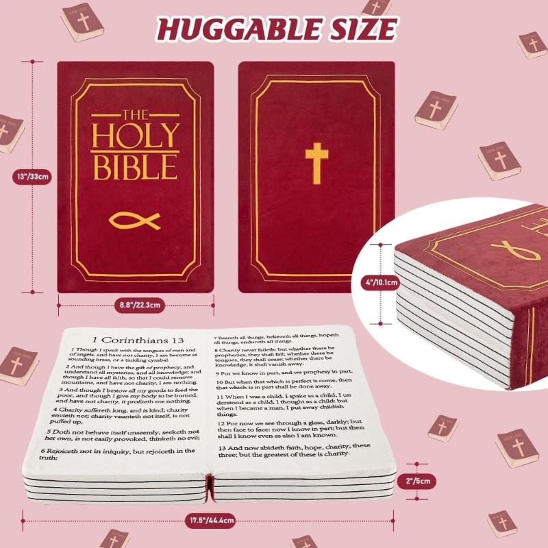 Cute Bible Plushes Pillow Soft Religious Keepsakes Portability Comfortable Cushions For Travel Home Church Decorations